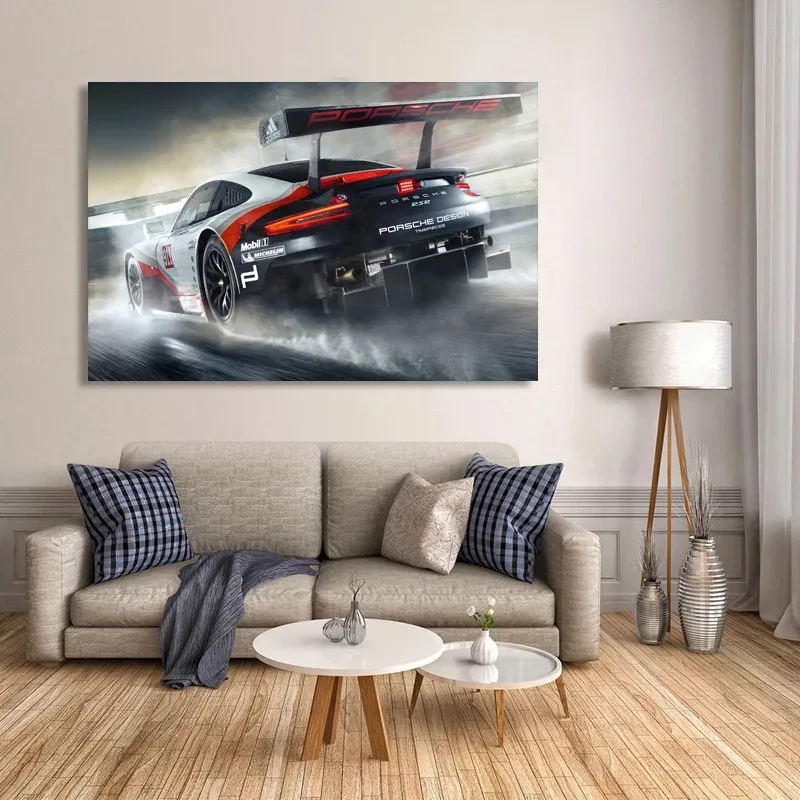 Alternative View Of 1Pc Frameless Canvas Painting Modern Canvas Art  911 Rsr Racing Car Back View Vehicle Poster Painting Living Room Wall Picture P