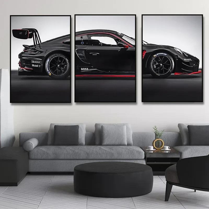 Alternative view of Fashion Pop Super Sports Car Luxury Racing Car GT3  Poster Canvas Painting Print HD Wall Art Living Room, Room Home Decor
