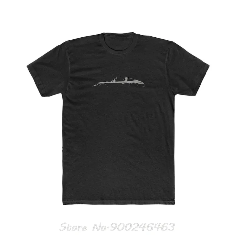 911 With Removable Roof Silhouette T-Shirt Sports Car Unisex Cotton T Shirt Front Engine German Sports Car Tshirt